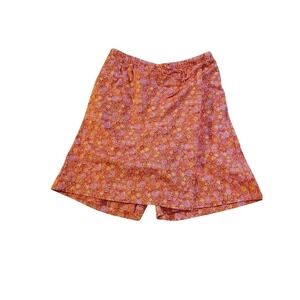 Appleseed's Skort Skirt Orange Floral Shorts Women's 18